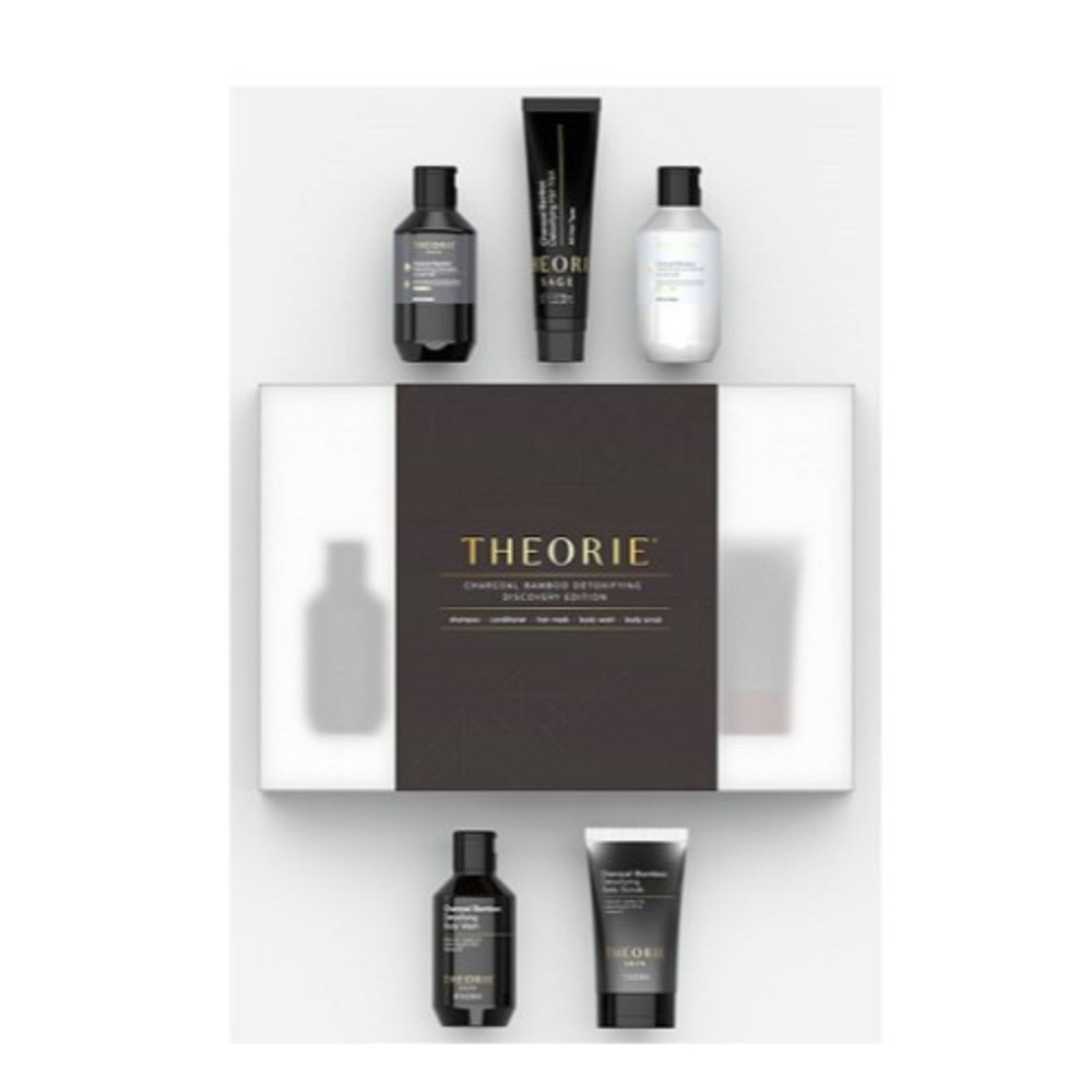 Theorie Charcoal Bamboo Detox Shampoo Conditioner Discovery Ed. Travel Size Kit
